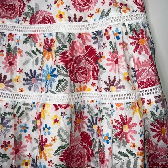 Moodie Tiered Floral Mini Flare Skirt - Picture 2 of 7